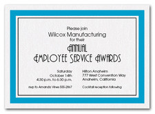 Peacock Blue Bordered Business Invitations