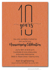 Slender Shimmery Orange Business Anniversary Party Invitations