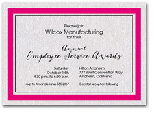 Shocking Pink Bordered Business Invitations