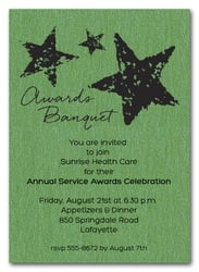 Stars Business Awards Shimmery Green Invitations