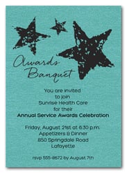 Stars Business Awards Shimmery Turquoise Invitations