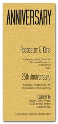 Tall Shimmery Gold Anniversary Invitations