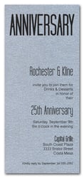 Tall Shimmery Silver Anniversary Invitations