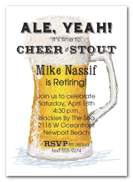 Draft Beer Retirement Party Invitations
