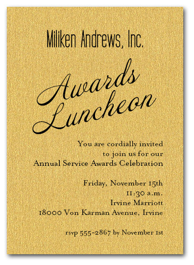 Gold Sparkle Business Awards Invitations