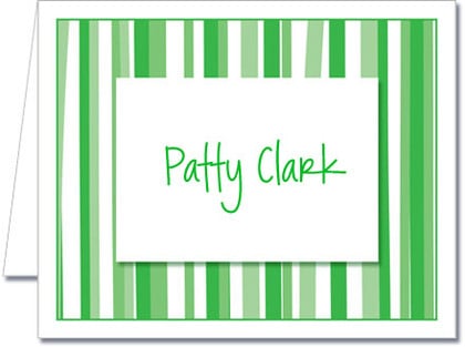 Note Cards: Mod Stripe Green