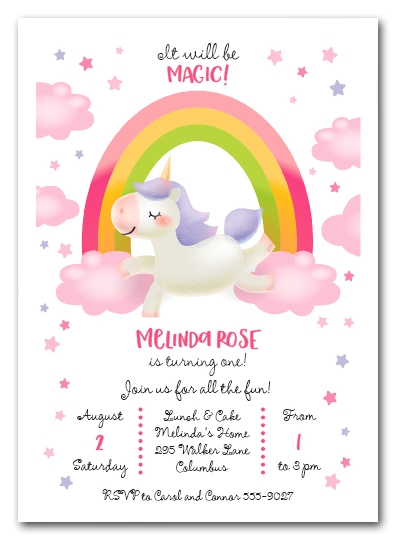 Magic Pony Birthday Invitations