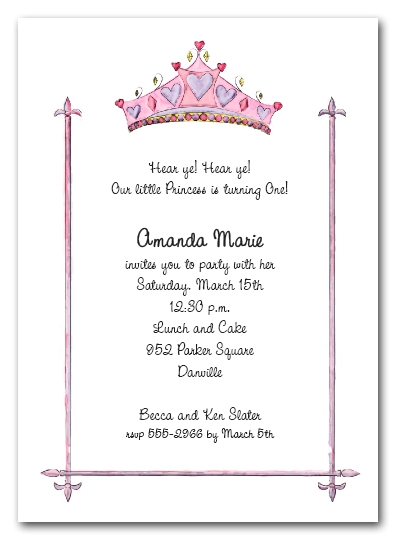 Pink Crown Princess Invitations