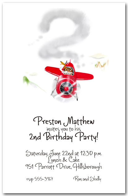 Soaring Red Plane Party Invitations