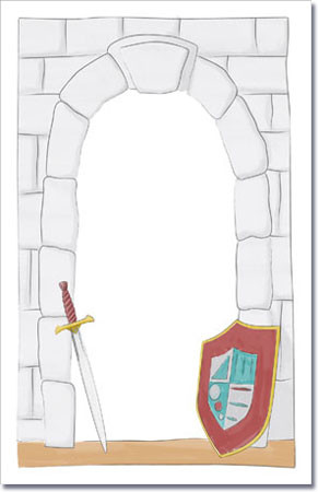 Stone Castle Wall Sword & Shield