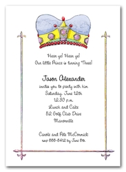 Blue Crown Prince Invitations