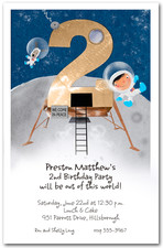 Moon Landing 2nd Birthday Invitations