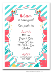 Flamingo Princess Birthday Invitations