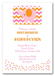 Pink Elephant on Chevron Birthday