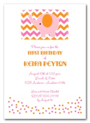 Pink Elephant on Chevron Birthday