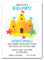 Sandcastle and Starfish Invitations