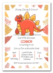 Stegosaurus Dinosaur Birthday Invitations