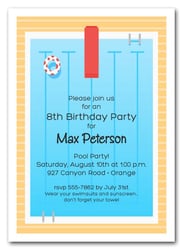 Swimming Pool Deck Invitations