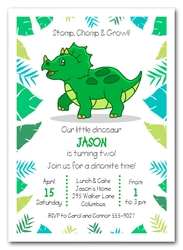 Triceratops Dinosaur Birthday Invitations