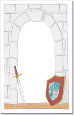 Stone Castle Wall Sword & Shield