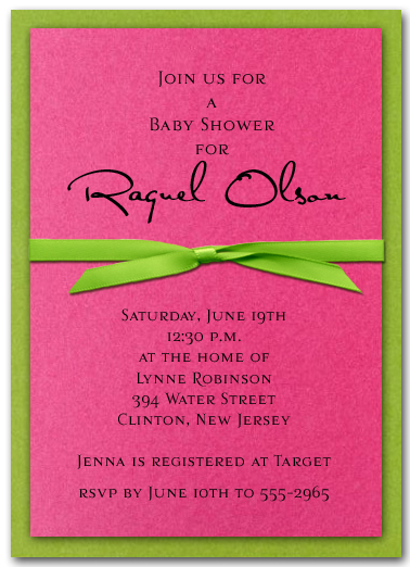 shimmery green and hot pink layered invitations pink and green invitation