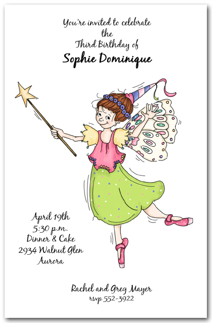 Sassy Fairy Princess Party Invitation Girl s Birthday Invitations