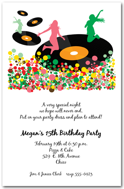 Spin the Vinyl Records Party Invitations Spin the Vinyl Records Party Invitations