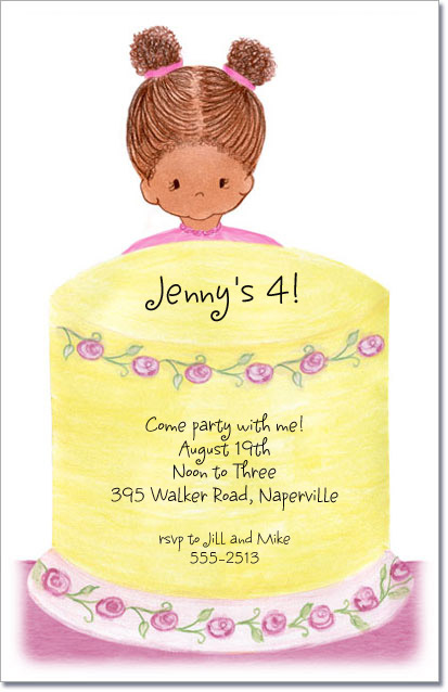 African American Girl Birthday Invitation, Ethnic Birthday Invitations