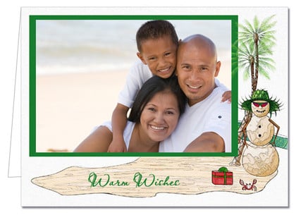 Green Sandman Holiday Christmas Photo Holder Cards (H)