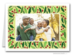 Christmas Photo Holder Holiday Cards Berries & Leaves Photo Holder Holiday Christmas Cards (H)