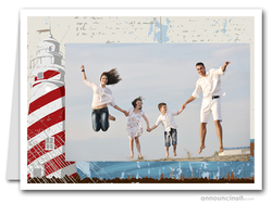 Lighthouse Photo Holder Holiday Christmas Cards (H)