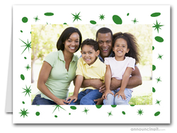 Retro Green Holiday Christmas Photo Holder Cards*