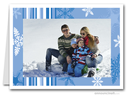 Blue Snow Holiday Photo Holder Cards (H)