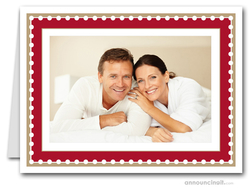 Dotted Red & Taupe Holiday Photo Holder Cards (H)