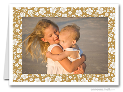 Hibiscus on Gold Tropical Holiday Photo Holder Cards (H)
