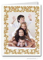 Hibiscus on Gold Tropical Holiday Photo Holder Cards (V)