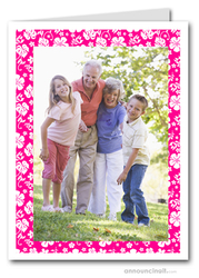 Hibiscus on Pink Tropical Holiday Photo Holder Cards (V)