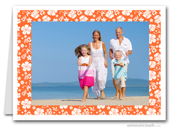 Hibiscus on Orange Tropical Holiday Photo Holder Cards (H)