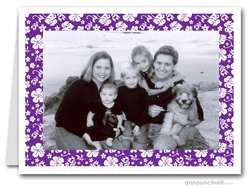 Hibiscus on Purple Tropical Holiday Photo Holder Cards (H)