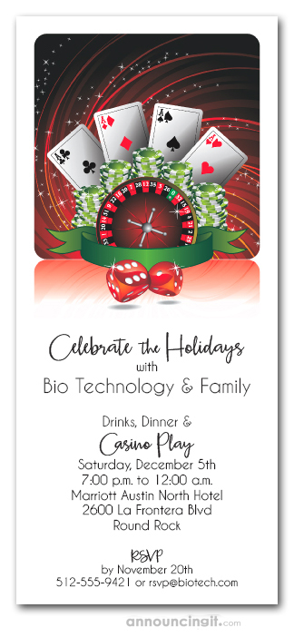 Casino Play Holiday Party Invitations