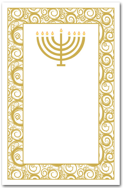 Gold Menorah on Swirls