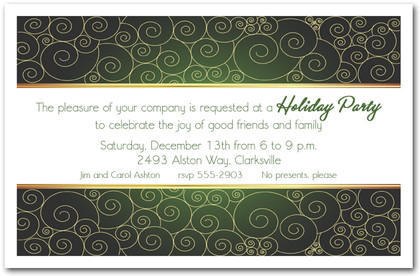 Gold Swirls on Forest Green