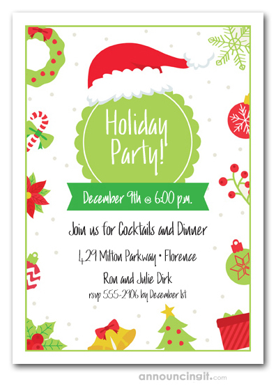 Lime Holiday Party Invitations