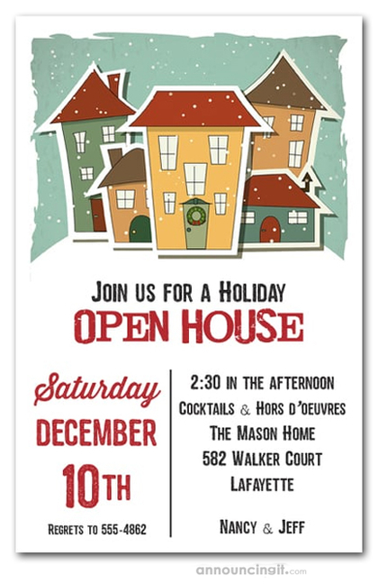 Holiday Open House Party Invitations