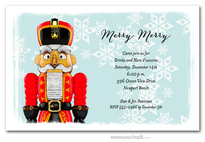 The Red Nutcracker Holiday Invitations