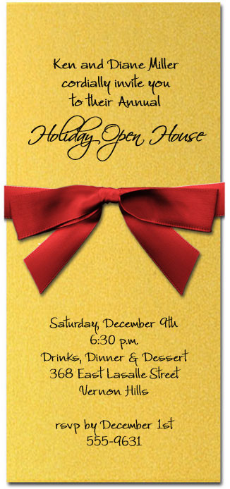 Shimmery Gold Invitation & Red