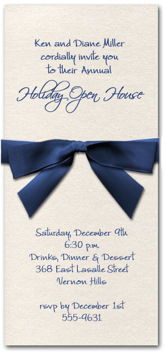 Shimmery White Invitation & Navy