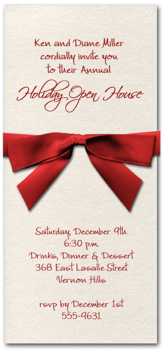 Shimmery White Invitation & Red