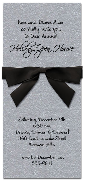 Shimmery Silver Invitation & Black