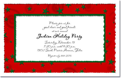 Holiday Green Stars Invitations
